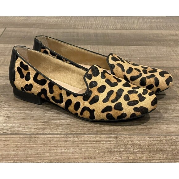 Adam Tucker Me Too Animal Print Fur Leopard Loafers Slip on Shoe Sz 8 Womens New - Picture 1 of 12